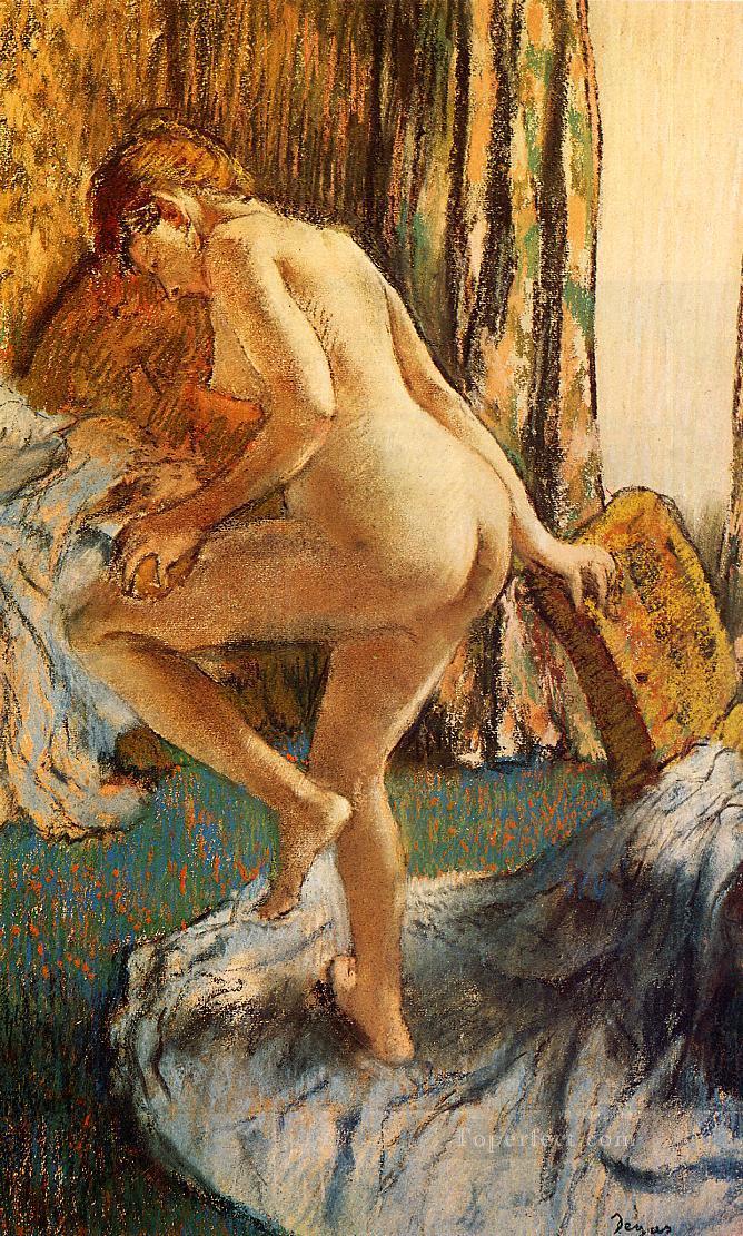After the Bath 2 nude balletdancer Edgar Degas Oil Paintings